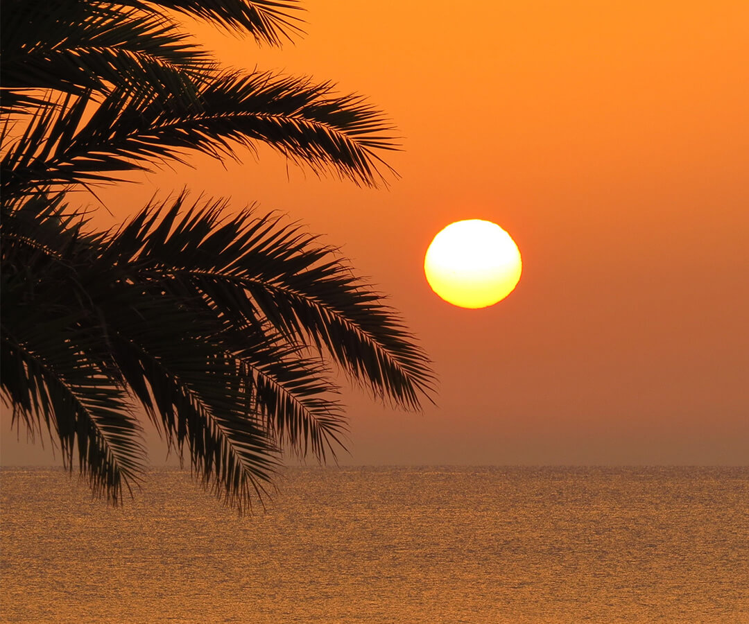 beach view at sunset