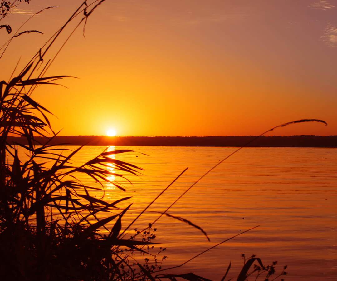 lake view at sunrise