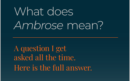 What does Ambrose mean?